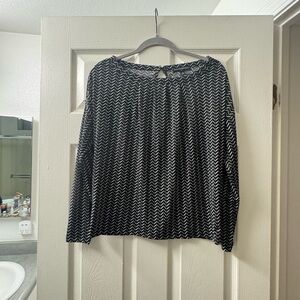 Banana Republic Black and White Patterned Blouse